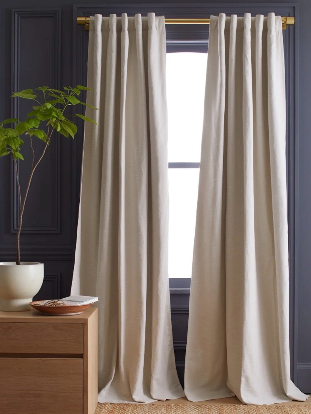 Quince Cotton Slub Room Darkening Curtain Panels 48x84 2 panels